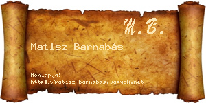 Matisz Barnabás névjegykártya