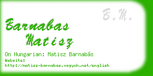 barnabas matisz business card