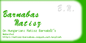 barnabas matisz business card